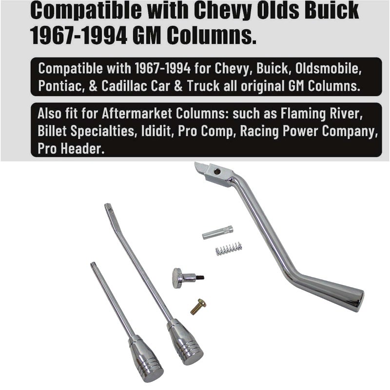 BST BSSP for 1967-1994 GM Column Shifter Lever Turn Signal Hazard Boots Tilt Kit Polished Aluminum Compatible with Chevrolet Chevy Buick Pontiac Cadillac Buick Oldsmobile - Image 3